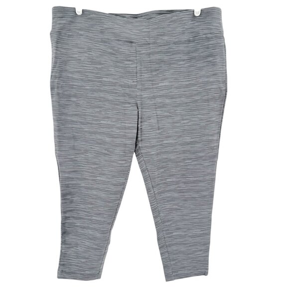 Terra & Sky Women's Space Dye Grey Capri Legging Plus Size 2X (20W-20W) NWT - Picture 1 of 11